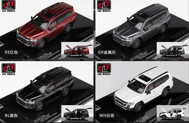 LCD 1:43 Toyota LC300 GR-Sport Alloy Full Open SUV Car Model Gifts