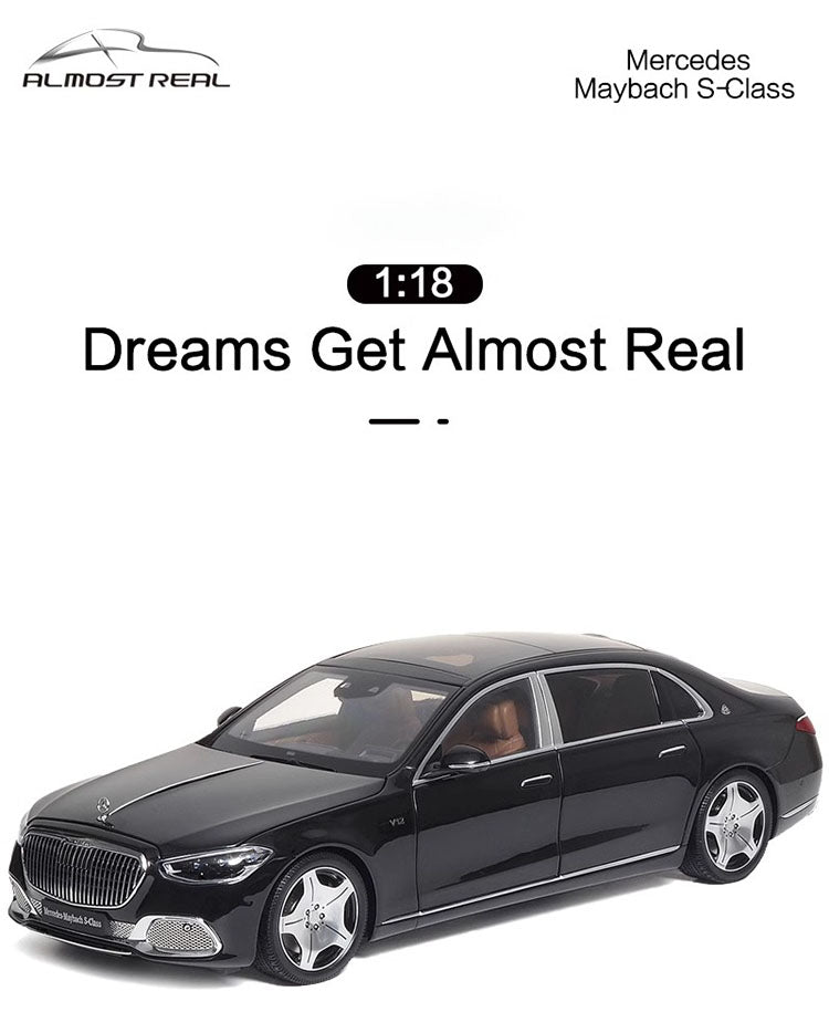 Almost Real Car Model 1:18 Alloy Fully Open Mercedes-Maybach S-Class 2021 Simulation Car Model