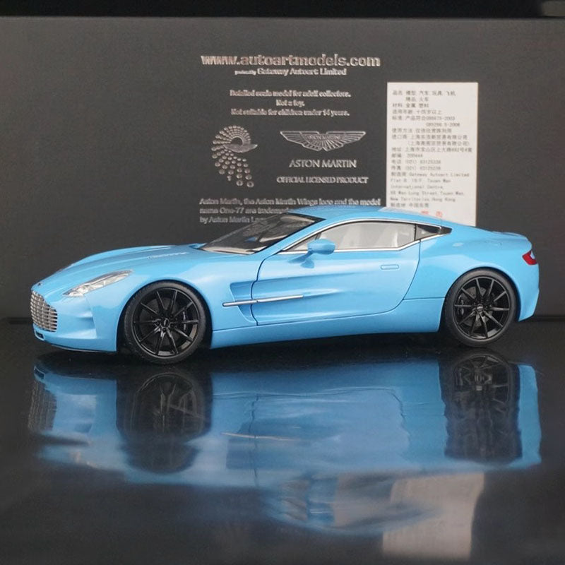 Autoart 1:18 Aston Martin One-77 Blue Alloy Car Model in Stock