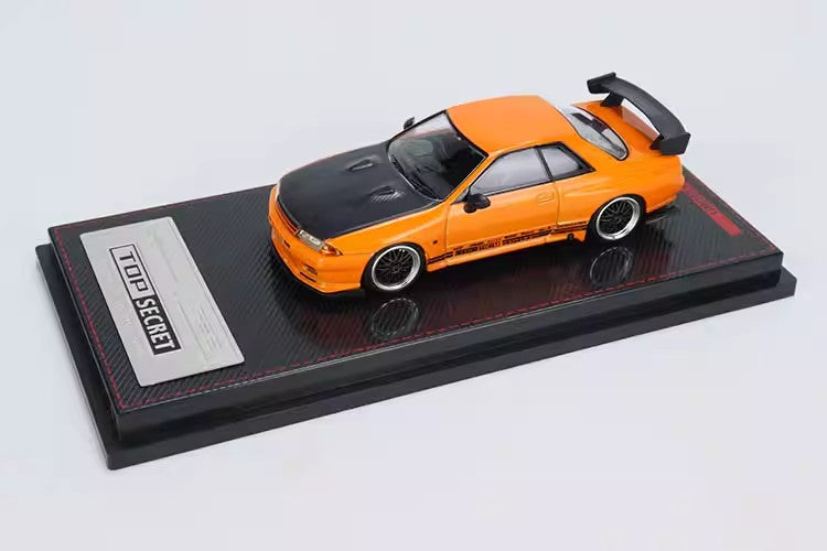 IG 1:64-Nissan TOP SECRET GT-R (VR32) - Orange and Yellow Metal Diecast Car Model