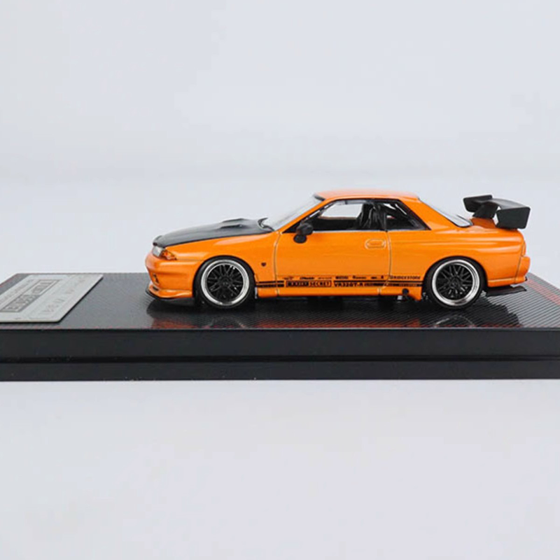 IG 1:64-Nissan TOP SECRET GT-R (VR32) - Orange and Yellow Metal Diecast Car Model