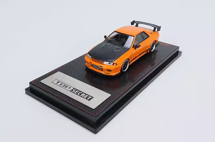 IG 1:64-Nissan TOP SECRET GT-R (VR32) - Orange and Yellow Metal Diecast Car Model