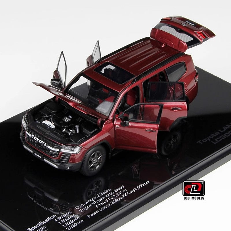 LCD 1:43 Toyota LC300 GR-Sport Alloy Full Open SUV Car Model Gifts