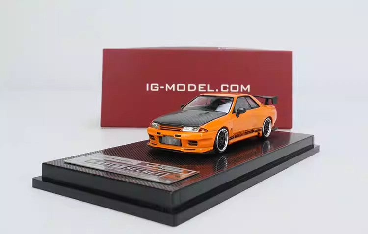 IG 1:64-Nissan TOP SECRET GT-R (VR32) - Orange and Yellow Metal Diecast Car Model