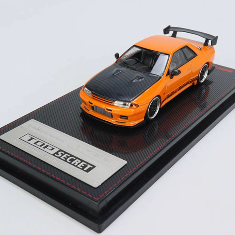 IG 1:64-Nissan TOP SECRET GT-R (VR32) - Orange and Yellow Metal Diecast Car Model