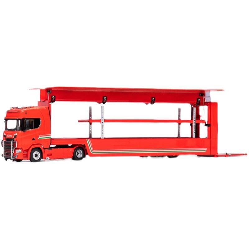 Kengfai 1:64 Flying Wing Enclosed Double Decker Scania S730 Transporter Alloy Car Models