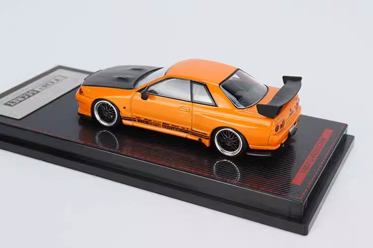 IG 1:64-Nissan TOP SECRET GT-R (VR32) - Orange and Yellow Metal Diecast Car Model