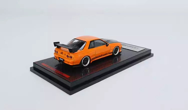 IG 1:64-Nissan TOP SECRET GT-R (VR32) - Orange and Yellow Metal Diecast Car Model