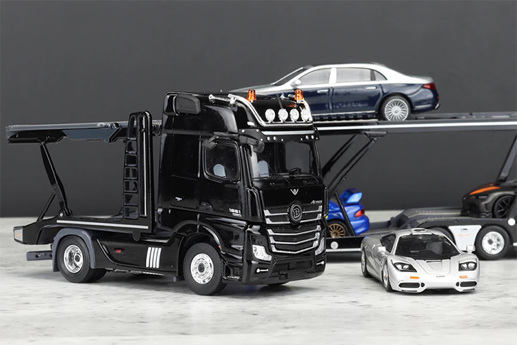 GCD upgraded version 1:64 Mercedes-Benz Actros double-decker coupe trailer car transporter car model limited edition