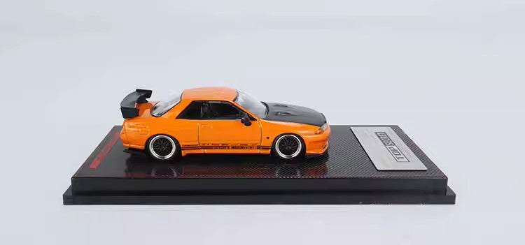 IG 1:64-Nissan TOP SECRET GT-R (VR32) - Orange and Yellow Metal Diecast Car Model