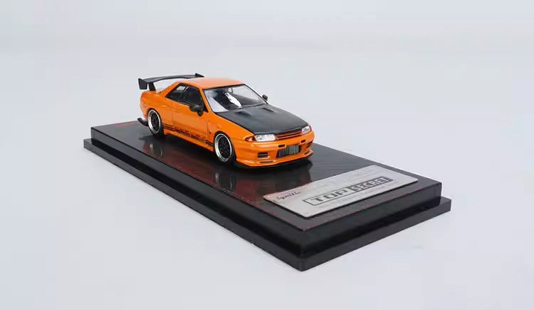 IG 1:64-Nissan TOP SECRET GT-R (VR32) - Orange and Yellow Metal Diecast Car Model