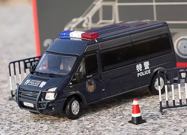 GCD 1:64 Ford Transit Police Car Firefighting Ambulance Special Vehicle Alloy Car Models Vehicle Model