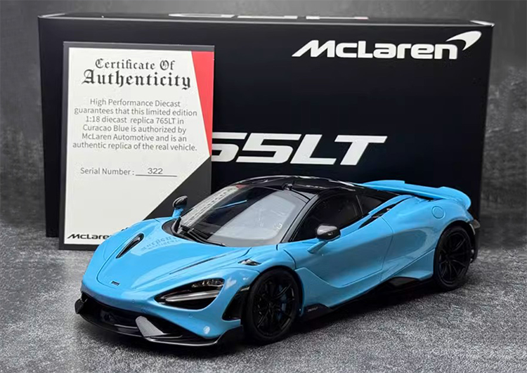 HPD McLaren 765LT sports car simulation 1:18 alloy car model collection