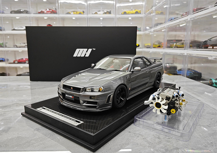 MH Nissan GTR Nissan R34 Customized Limited Edition 1:12 Simulated Resin Car Model