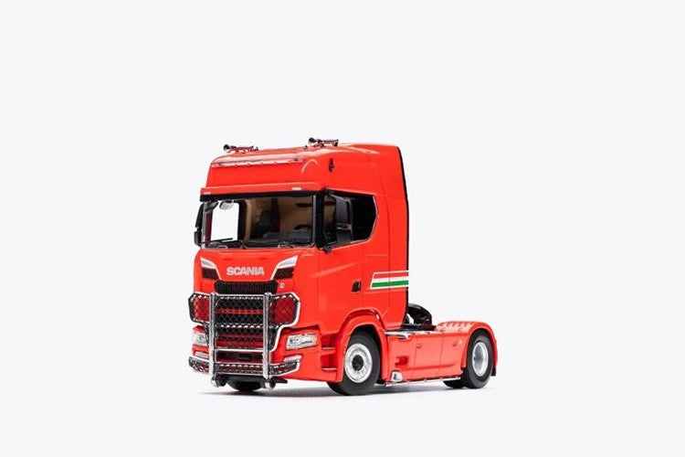 Kengfai 1:64 Flying Wing Enclosed Double Decker Scania S730 Transporter Alloy Car Models