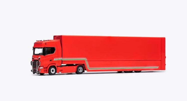 Kengfai 1:64 Flying Wing Enclosed Double Decker Scania S730 Transporter Alloy Car Models