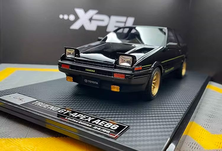 IVY Limited Edition 1:18 Trueno Drift Car Head Word D Toyota AE86 Simulation Car Model Collectible Gift