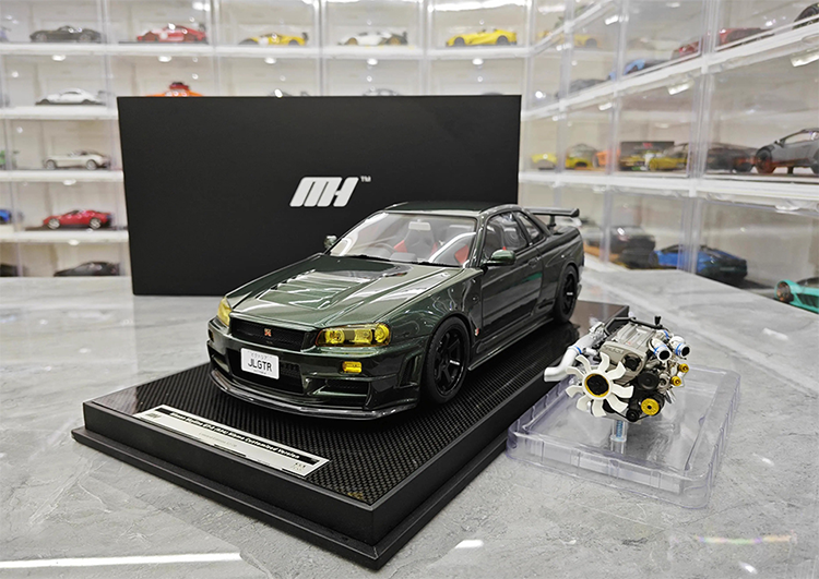 MH Nissan GTR Nissan R34 Customized Limited Edition 1:12 Simulated Resin Car Model