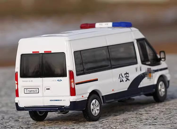 GCD 1:64 Ford Transit Police Car Firefighting Ambulance Special Vehicle Alloy Car Models Vehicle Model