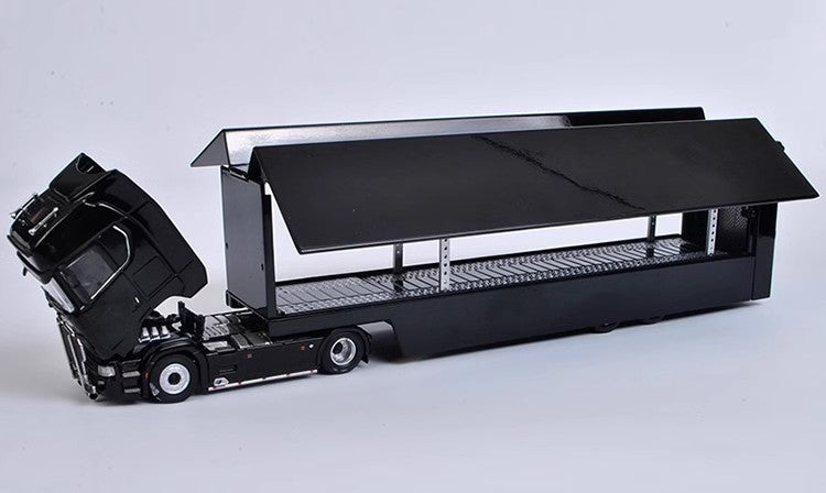 Kengfai 1:64 Flying Wing Enclosed Double Decker Scania S730 Transporter Alloy Car Models