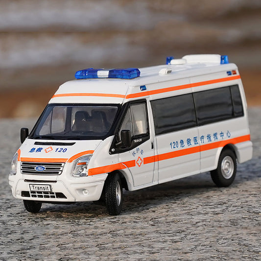 GCD 1:64 Ford Transit Police Car Firefighting Ambulance Special Vehicle Alloy Car Models Vehicle Model