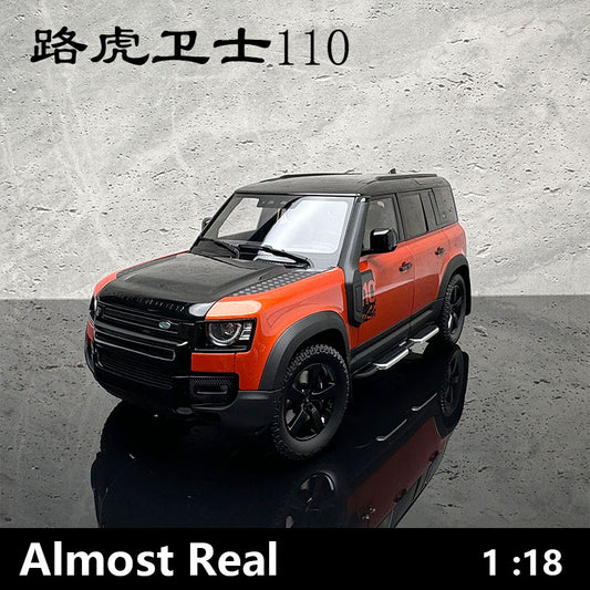 AR 1:18 New Land Rover Defender 110 Kit Edition 2020 Diecast Car Model Orange & Black Commemorative Edition