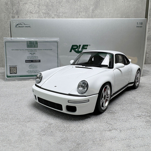 Almost Real Porsche 911 Ruf SCR Concept Car White 1:18 Alloy Car Model Collection