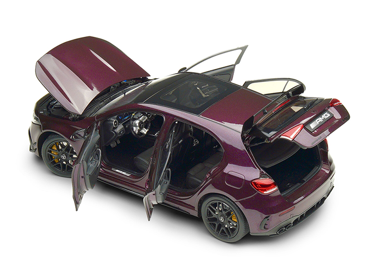 1/18 NZG OEM Mercedes Benz Original Packaging Alloy Fully Open Mercedes AMG A45 S Metal Purple Car Model