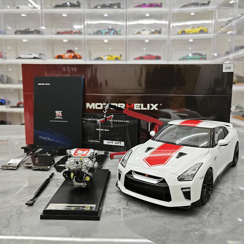 MH 1 18 Nissan GTR R35 Nissan 50th Anniversary Edition Simulation Alloy Car Model  Premium Collectible / Gifts