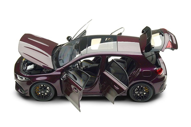 1/18 NZG OEM Mercedes Benz Original Packaging Alloy Fully Open Mercedes AMG A45 S Metal Purple Car Model