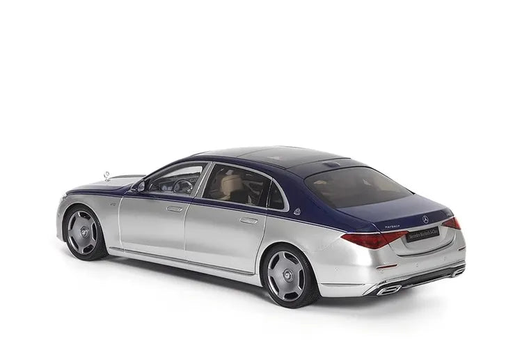 Maybach S-Class 2021 Diecast Model – 1/18 Scale Collectible Car Model (Blue and Silver)