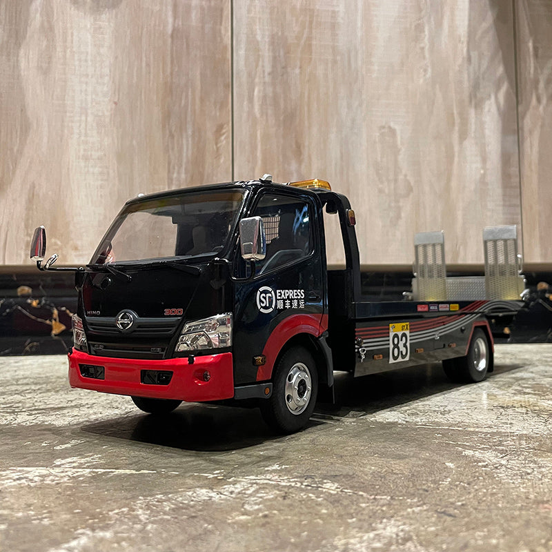 TINY Micro Shadow 1/18 Hino HINO 300 Weichuan Trailer Flatbed Trailer Alloy Car Model Collection