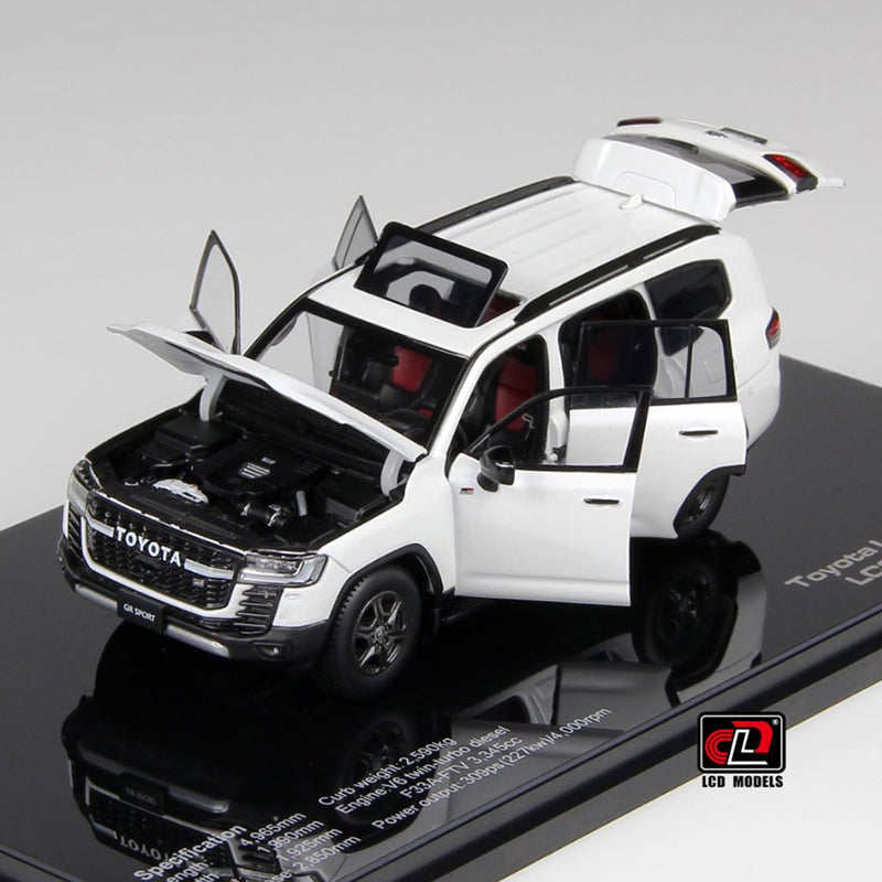 LCD 1:43 Toyota LC300 GR-Sport Alloy Full Open SUV Car Model Gifts