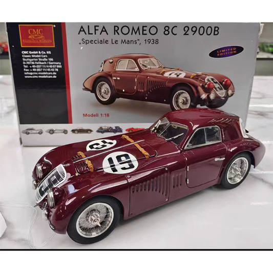 CMC 1:18 Alfa Romeo 8C 2900B 6C 8C#19 Alloy Full Open Car Model Collection