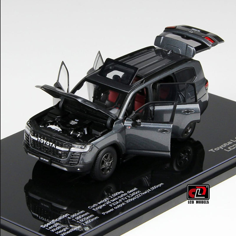 LCD 1:43 Toyota LC300 GR-Sport Alloy Full Open SUV Car Model Gifts