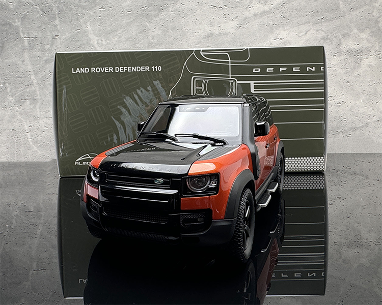 AR 1:18 New Land Rover Defender 110 Kit Edition 2020 Diecast Car Model Orange & Black Commemorative Edition