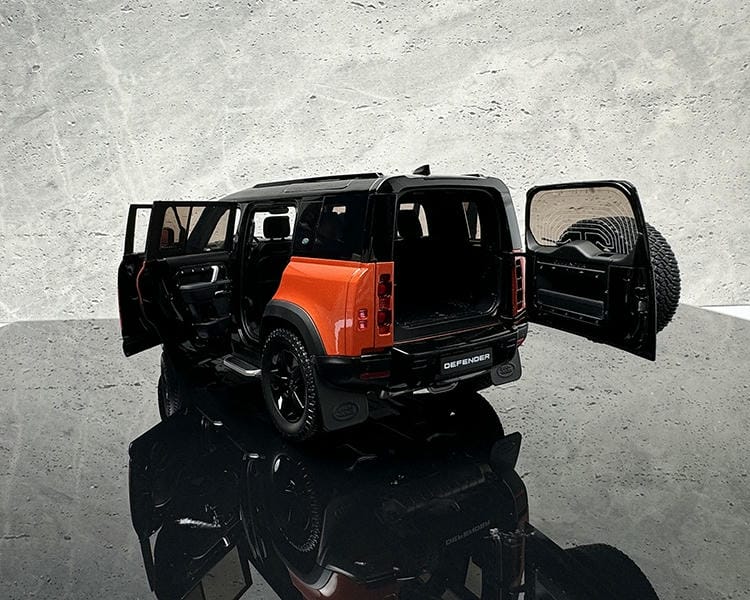 AR 1:18 New Land Rover Defender 110 Kit Edition 2020 Diecast Car Model Orange & Black Commemorative Edition