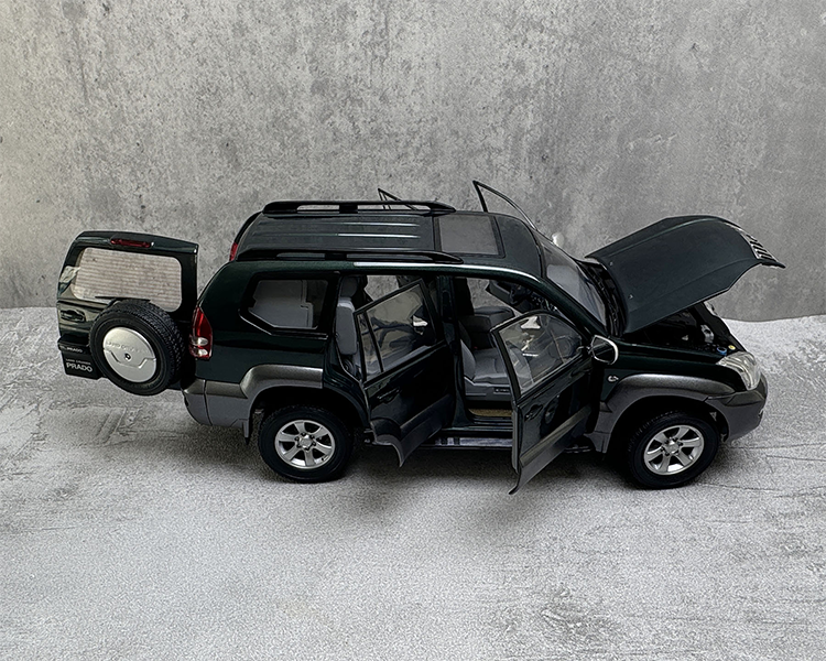 Original Toyota Bajao Prado car model 1:18 2008 off-road spare tire alloy car model