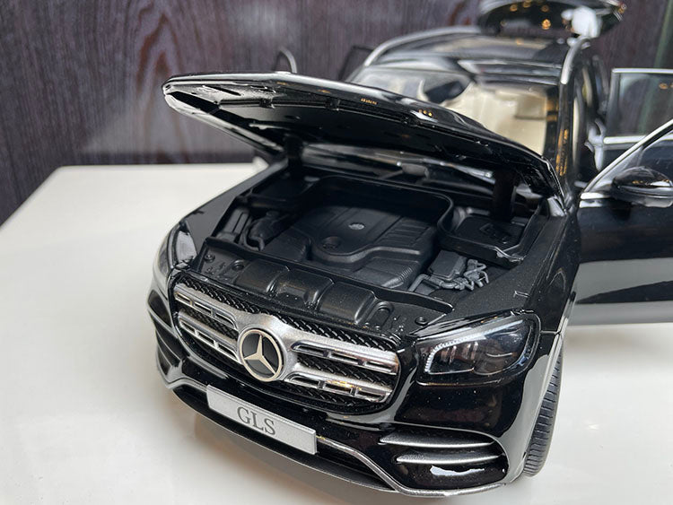 Mercedes Benz GLS AMG SUV X167 Black 1:18 Alloy Car Model Gift Collection Ornament