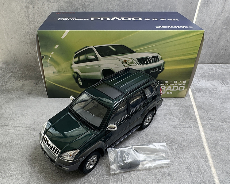 Original Toyota Bajao Prado car model 1:18 2008 off-road spare tire alloy car model