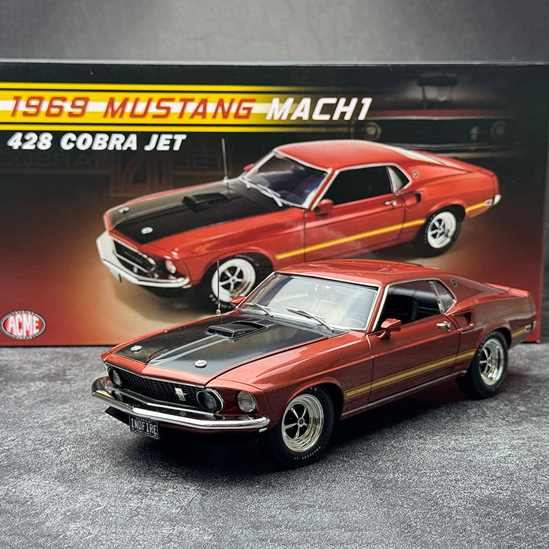 ACME 1:18 Ford Mustang 1969 Mach 1 428 Cobra Jet Alloy Simulation Car Model Premium Collectibles / Souvenirs / Gifts