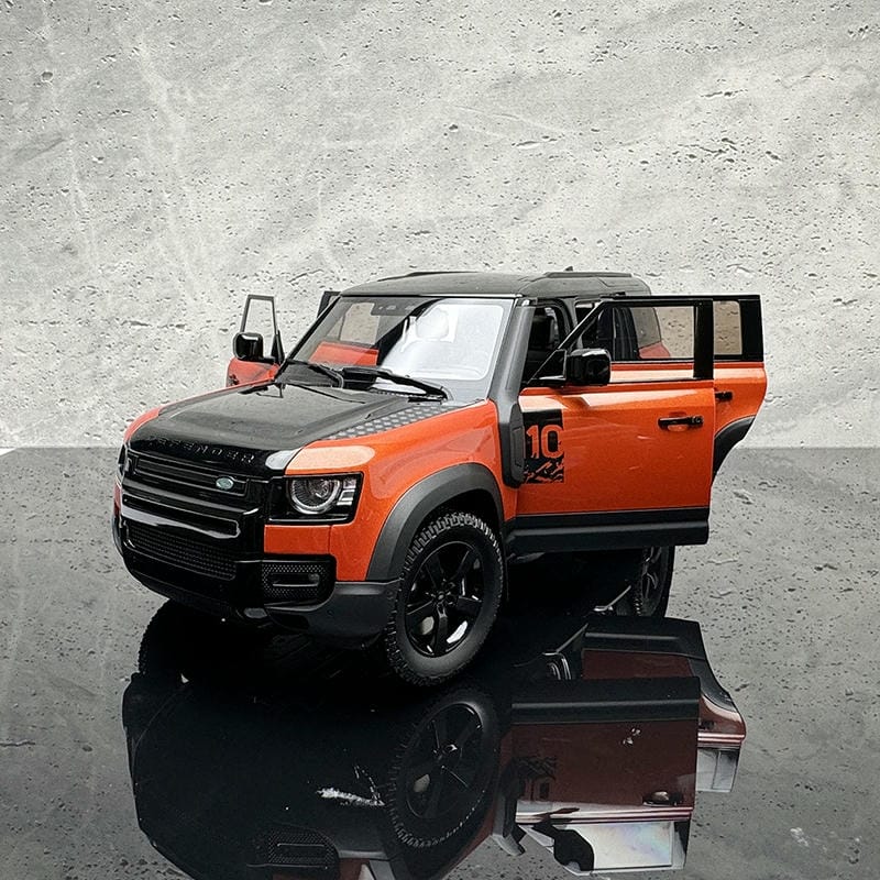 AR 1:18 New Land Rover Defender 110 Kit Edition 2020 Diecast Car Model Orange & Black Commemorative Edition