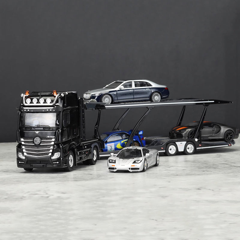 GCD upgraded version 1:64 Mercedes-Benz Actros double-decker coupe trailer car transporter car model limited edition