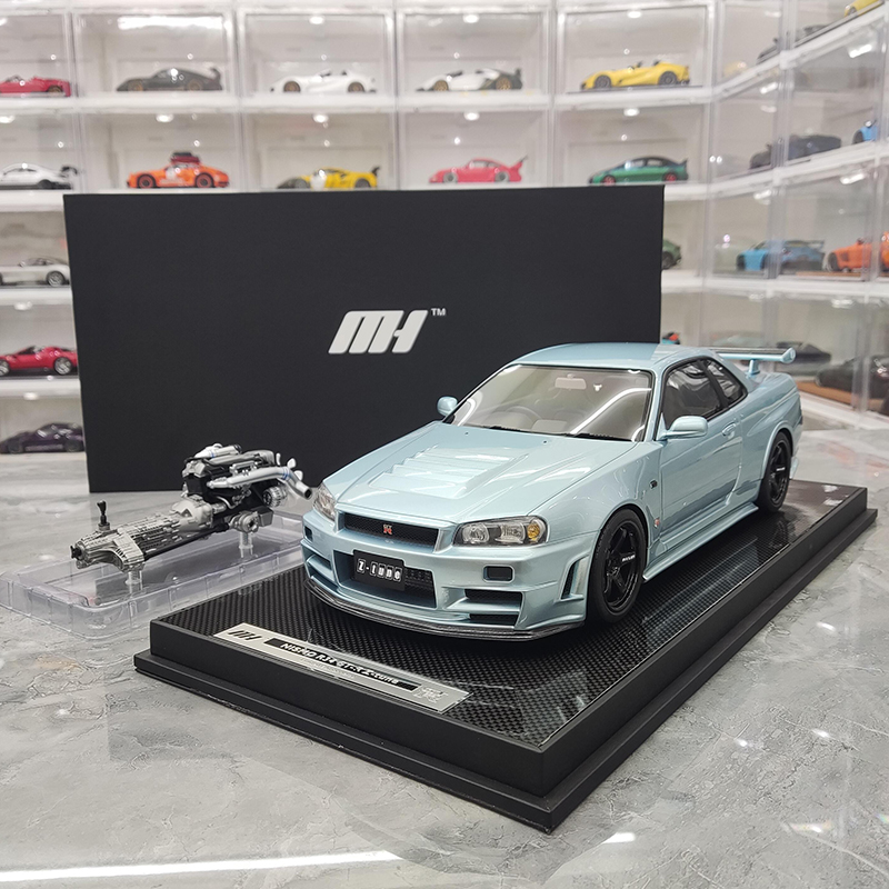 MH Nissan GTR Nissan R34 Customized Limited Edition 1:12 Simulated Resin Car Model