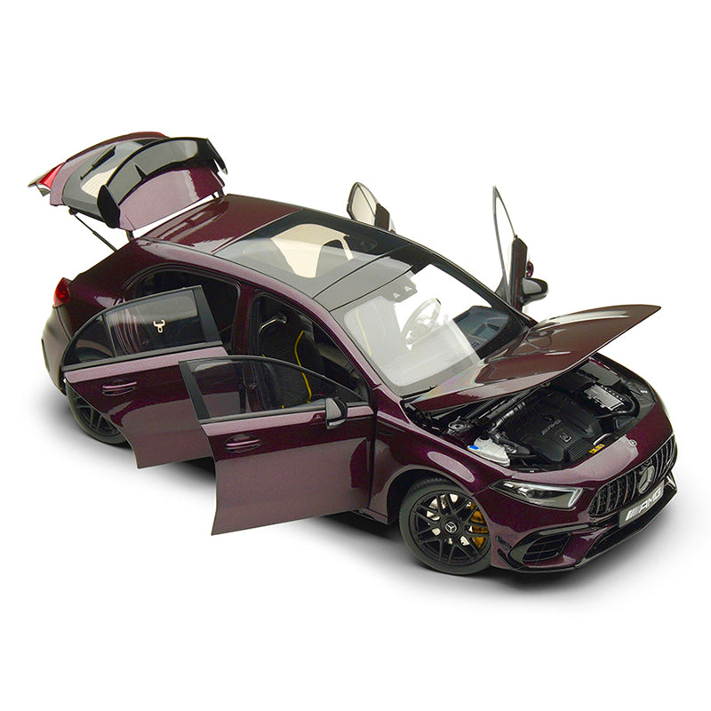 1/18 NZG OEM Mercedes Benz Original Packaging Alloy Fully Open Mercedes AMG A45 S Metal Purple Car Model