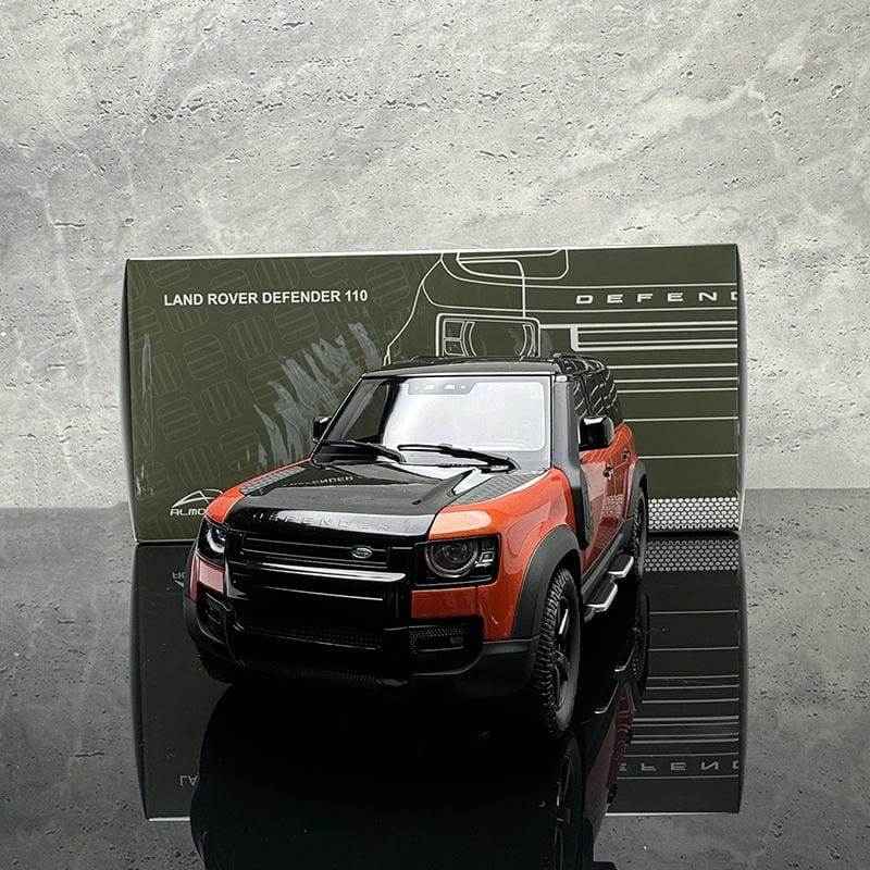 AR 1:18 New Land Rover Defender 110 Kit Edition 2020 Diecast Car Model Orange & Black Commemorative Edition