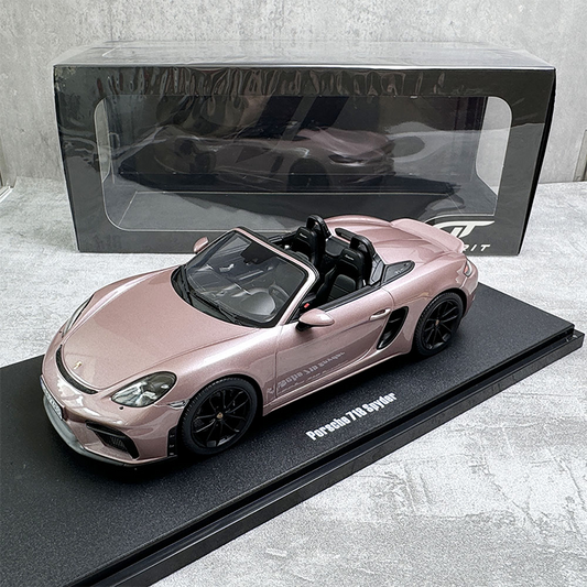 GT Spirit Porsche 718 SPYDER PORCHE Limited Edition Simulation Car Model Ice Plum Powder 1:18 Collection