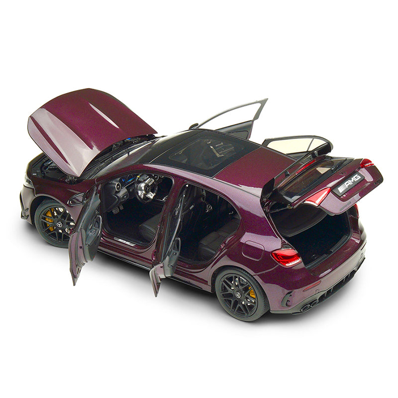 1/18 NZG OEM Mercedes Benz Original Packaging Alloy Fully Open Mercedes AMG A45 S Metal Purple Car Model