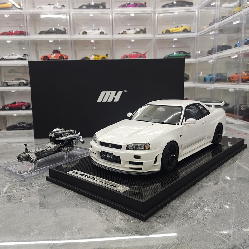 MH Nissan GTR Nissan R34 Customized Limited Edition 1:12 Simulated Resin Car Model