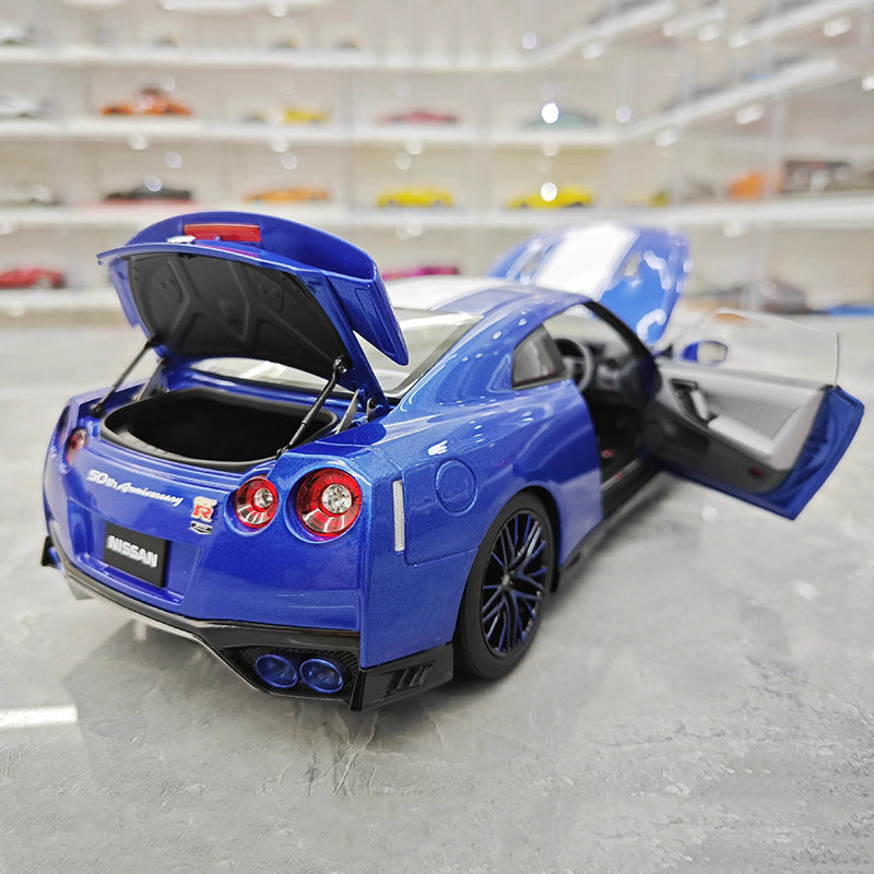 MH 1 18 Nissan GTR R35 Nissan 50th Anniversary Edition Simulation Alloy Car Model  Premium Collectible / Gifts